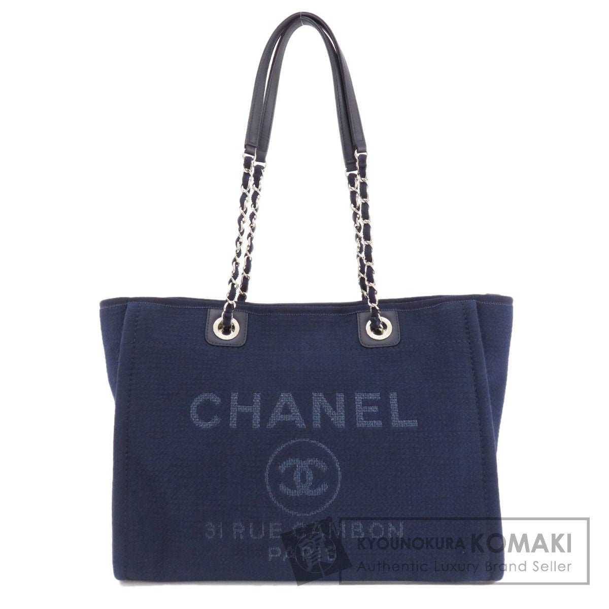 CHANEL   Tote Bag Deauville COCO Mark Canvas Ladies