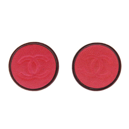 CHANEL   Earring COCO Button Leather Ladies