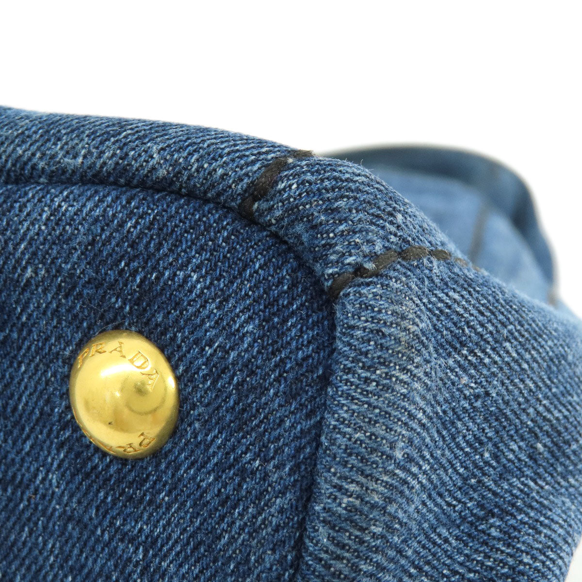 PRADA B1877B Canapa Handbag Denim Ladies [Used]