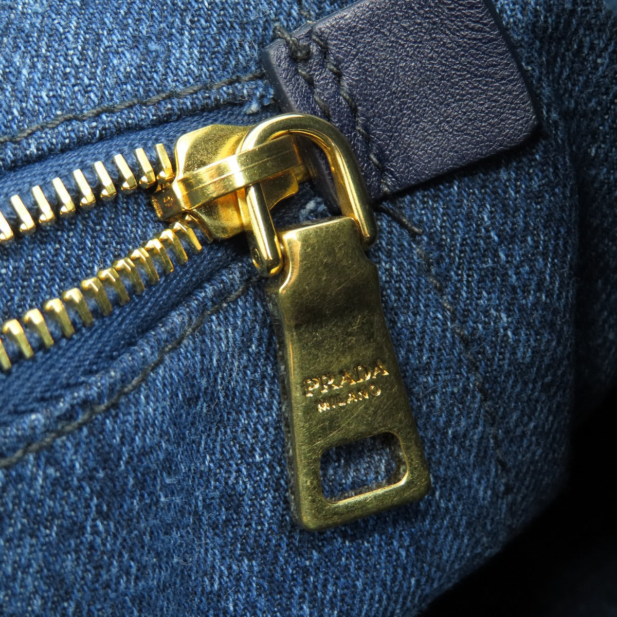 PRADA B1877B Canapa Handbag Denim Ladies [Used]