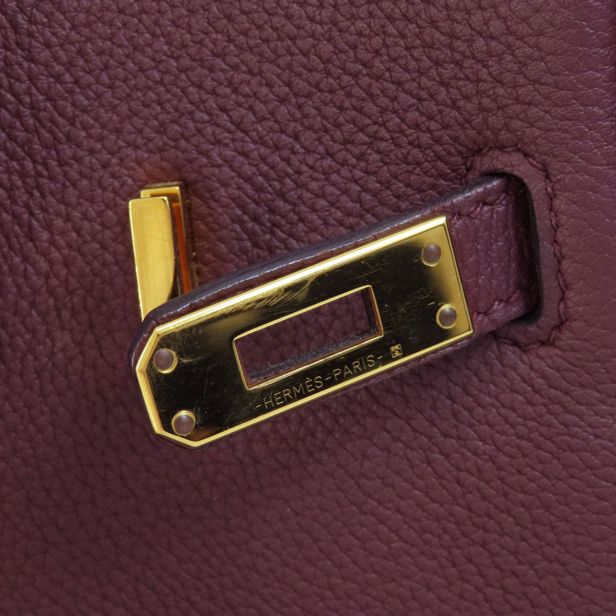 HERMES   Handbag Birkin 25 Bordeaux GoldHardware Togo Ladies