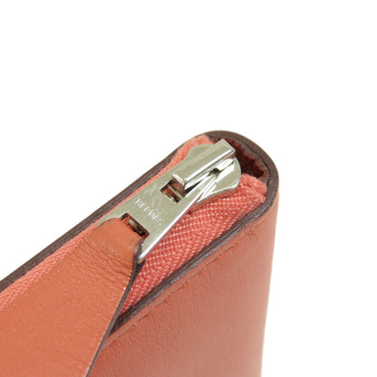 HERMES   Long wallet (with coin pocket) Azap Classic Pink SilverHardware Swift Ladies