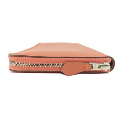 HERMES   Long wallet (with coin pocket) Azap Classic Pink SilverHardware Swift Ladies