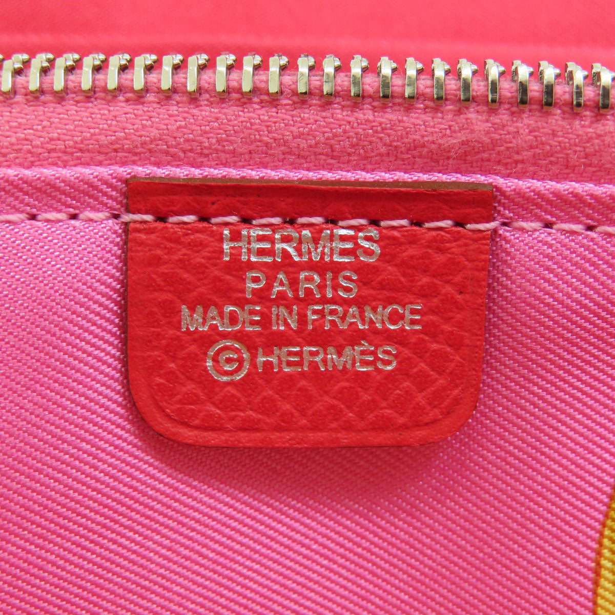 HERMES   Long wallet (with coin pocket) Azap Silk In Red SilverHardware Epsom Ladies