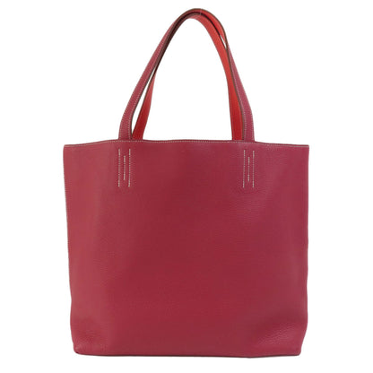 HERMES   Tote Bag double sense 45 bordeaux Taurillon Clemence Ladies