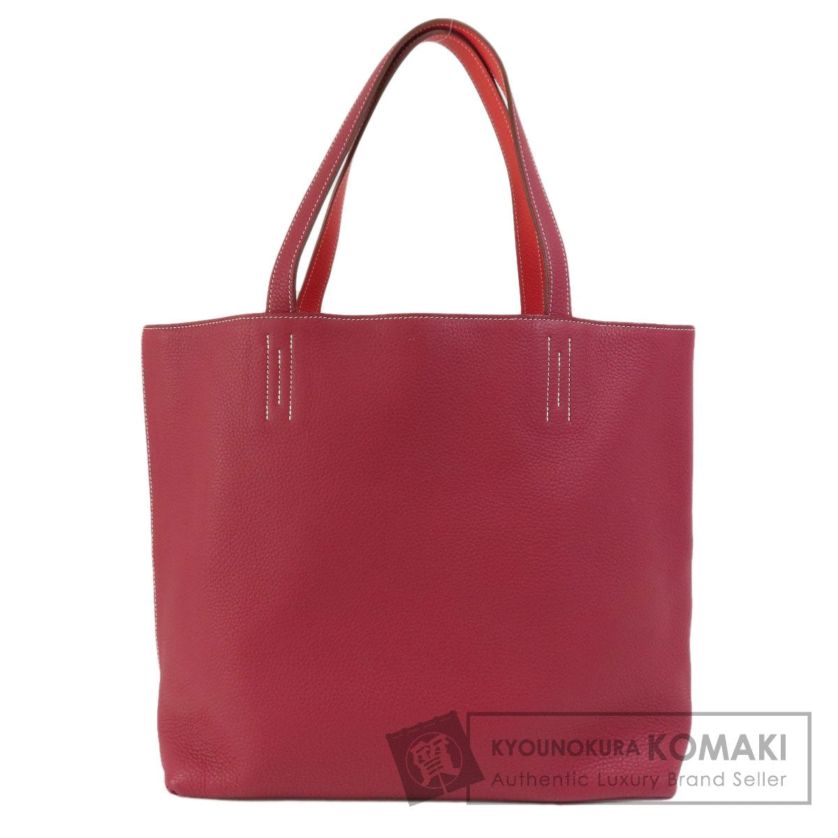 HERMES   Tote Bag double sense 45 bordeaux Taurillon Clemence Ladies