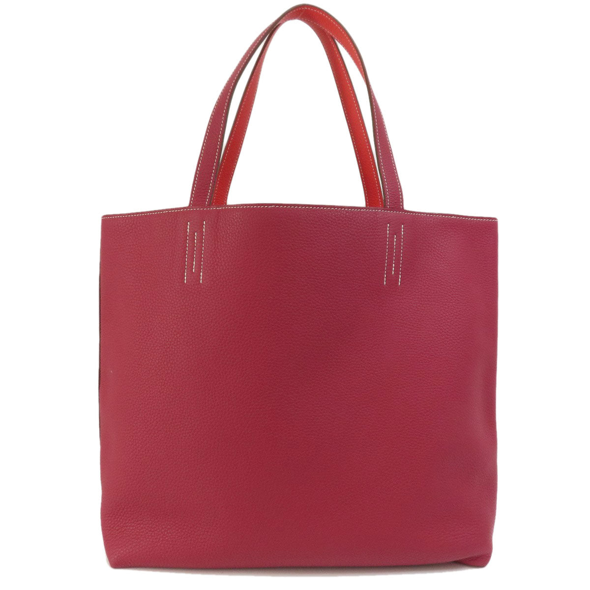 HERMES   Tote Bag double sense 45 bordeaux Taurillon Clemence Ladies