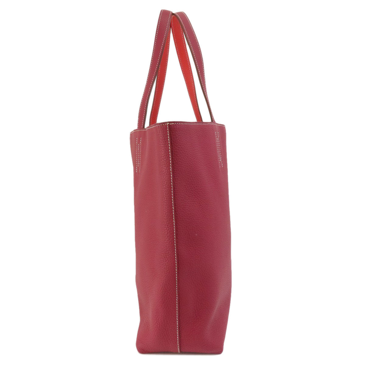 HERMES   Tote Bag double sense 45 bordeaux Taurillon Clemence Ladies