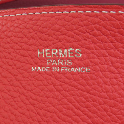 HERMES   Tote Bag double sense 45 bordeaux Taurillon Clemence Ladies