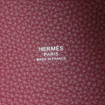 HERMES   Handbag Picotin Lock MM Red SilverHardware Taurillon Clemence Ladies