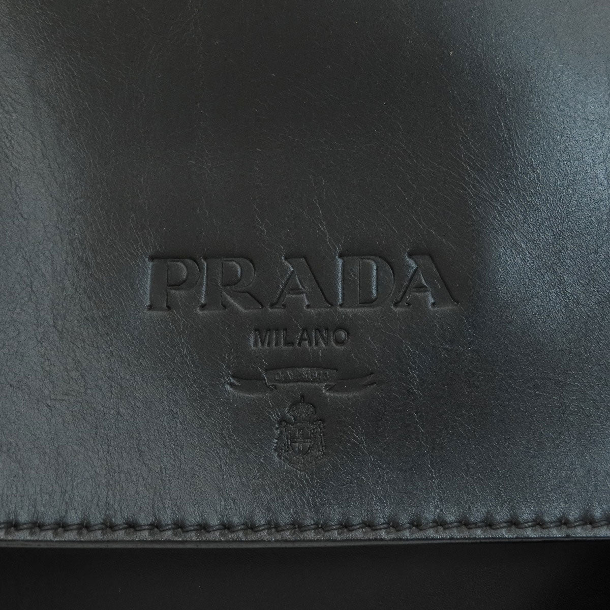 PRADA  VA0596 Shoulder Bag logo Leather Ladies