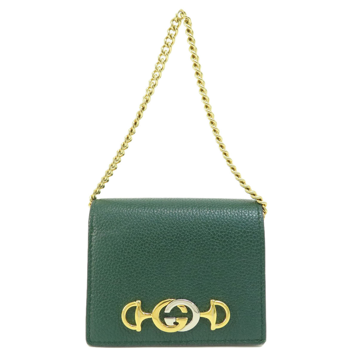 GUCCI  570660 Bifold Wallet with Coin Pocket Zumi Chain Wallet Leather Ladies