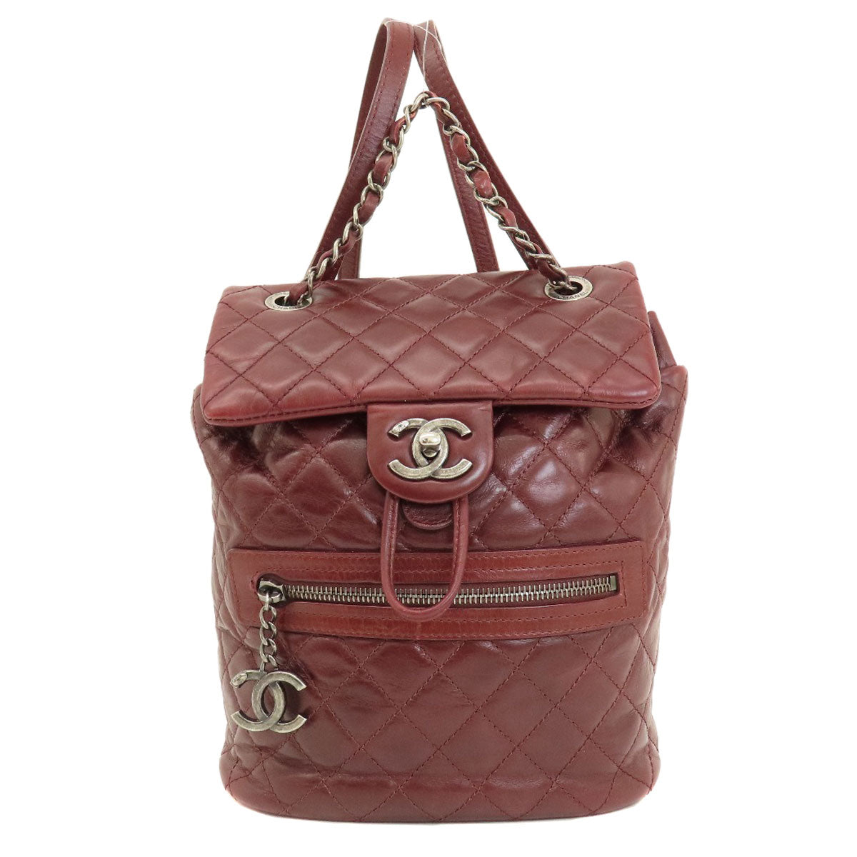 CHANEL   Backpack Â· Daypack Matelasse COCO Mark SilverHardware Calf Ladies