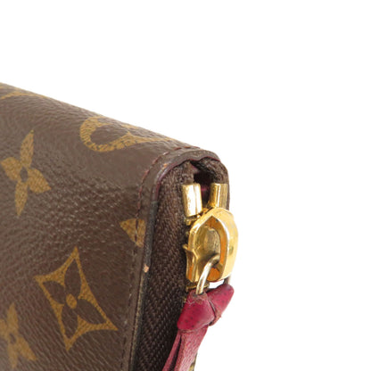 LOUIS VUITTON  M60742 Long wallet (with coin pocket) Portefeiulle / Clemence Monogram Fuchsia Monogram canvas Ladies