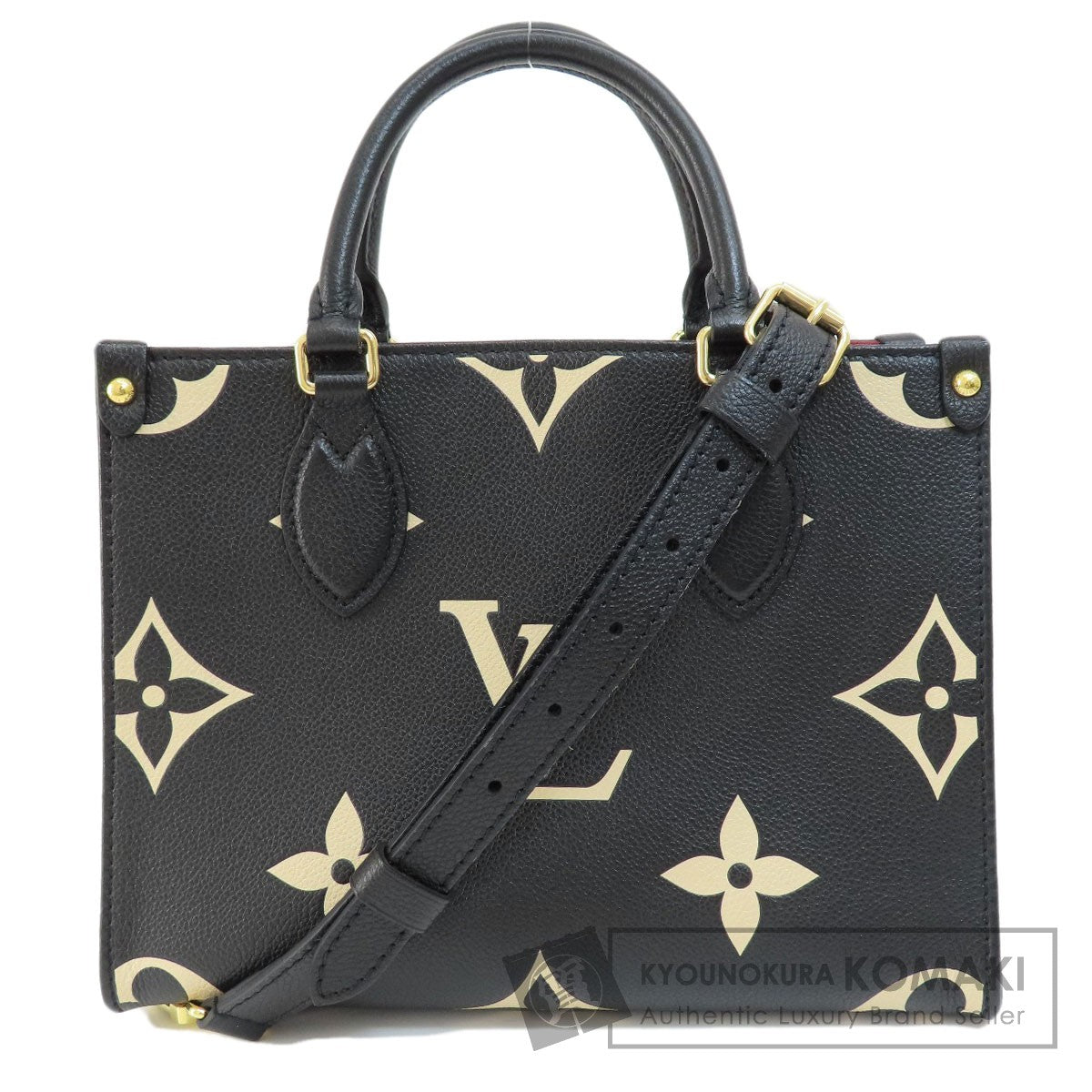 LOUIS VUITTON  M45659 Handbag ON THE GO PM BLACK BEIGE Empreinte Bicolor MonogramLadies