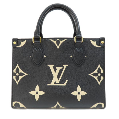 LOUIS VUITTON  M45659 Handbag ON THE GO PM BLACK BEIGE Empreinte Bicolor MonogramLadies