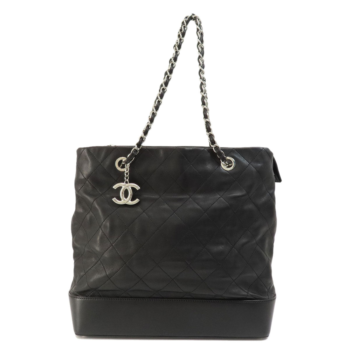 CHANEL   Tote Bag Chain Bag Matelasse COCO Mark SilverHardware Lambskin Ladies