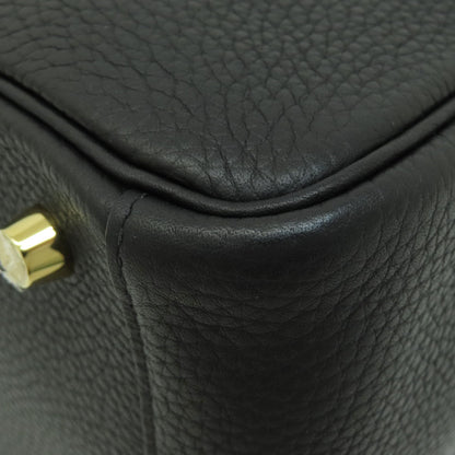 HERMES   Handbag Lindy 26 Black Black GoldHardware Taurillon Clemence Ladies