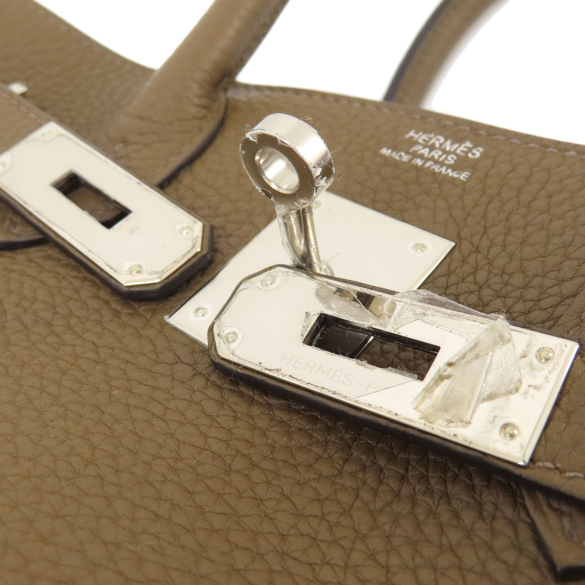 HERMES   Handbag Birkin 30 Taupe SilverHardware Taurillon Clemence Ladies