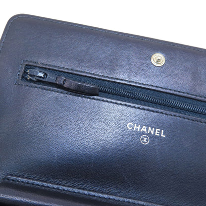 CHANEL Chain Wallet Boy Chanel SilverHardware Long wallet (with coin pocket) Lambskin Ladies [Used]