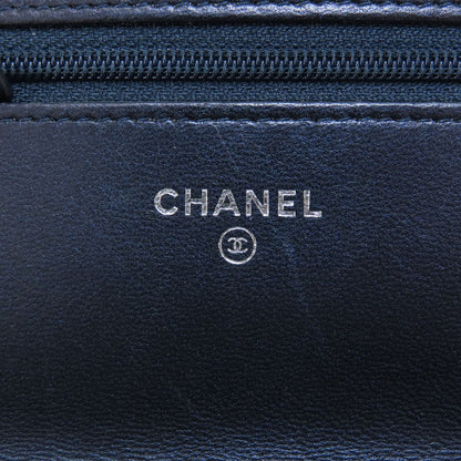 CHANEL Chain Wallet Boy Chanel SilverHardware Long wallet (with coin pocket) Lambskin Ladies [Used]