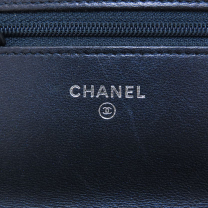 CHANEL   Long wallet (with coin pocket) Chain Wallet Boy Chanel SilverHardware Lambskin Ladies