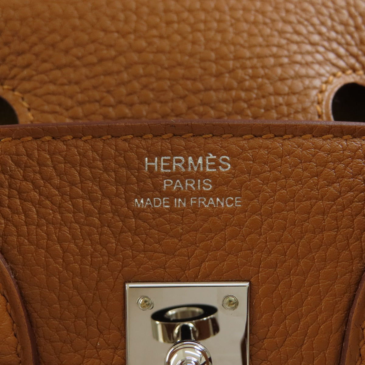 HERMES   Handbag Birkin Officier Gold SilverHardware Togo Ladies