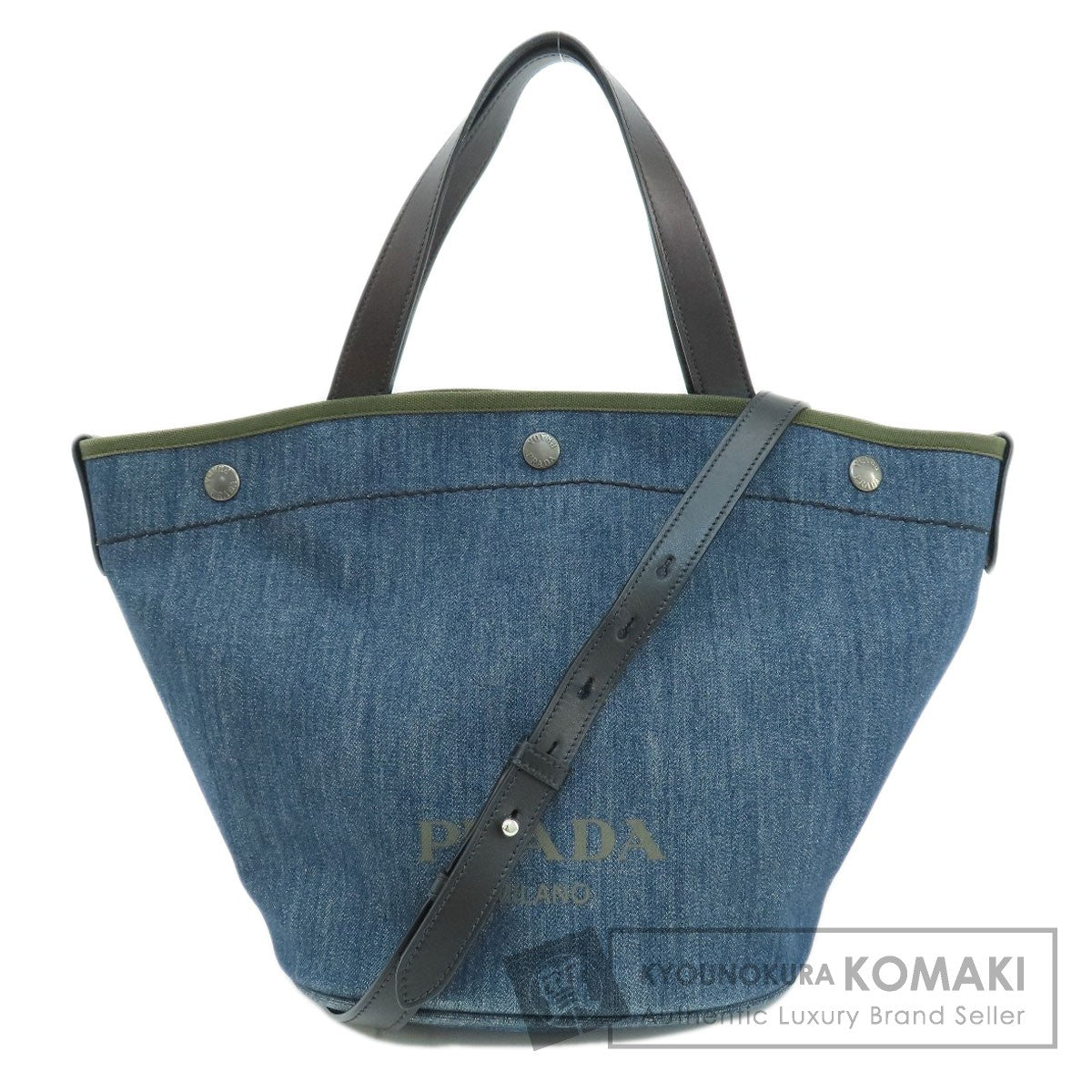 PRADA 1BG244 Bucket type 2WAY Handbag Denim Ladies [Used]