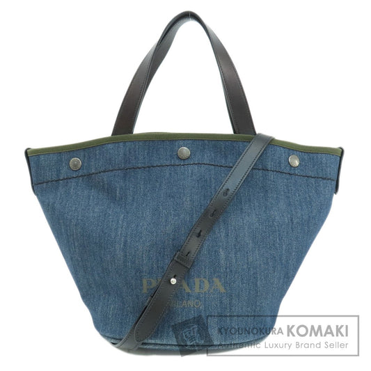 PRADA 1BG244 Bucket type 2WAY Handbag Denim Ladies [Used]