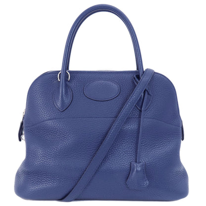 HERMES   Handbag Bolide31 Blue Ankle SilverHardware Taurillon Clemence Ladies