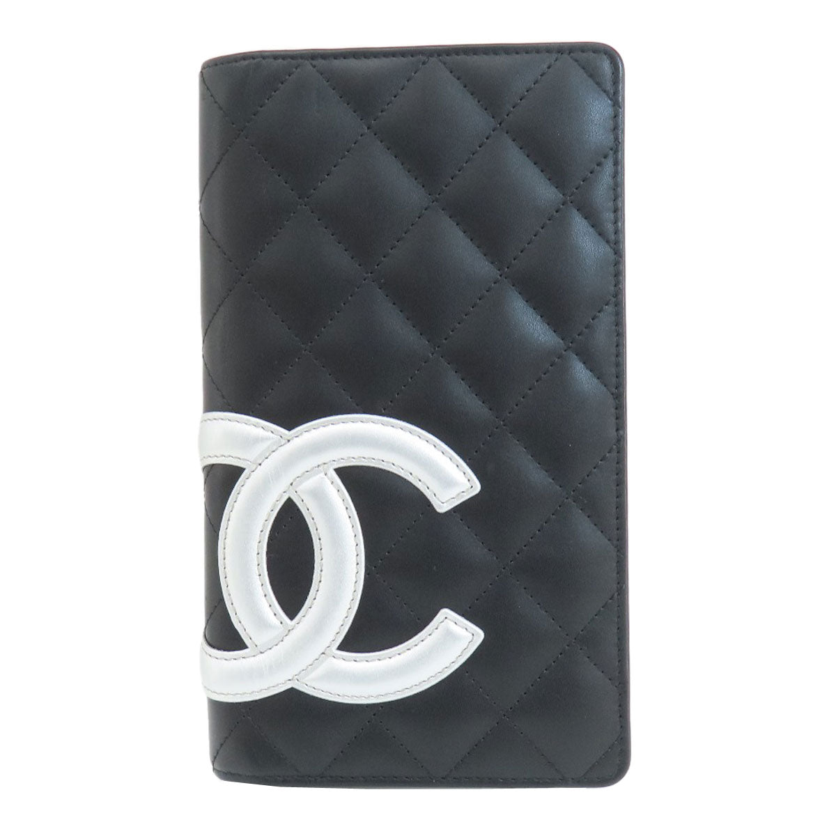 CHANEL   Long wallet (with coin pocket) CAMBON LINE SilverHardware Calf Ladies