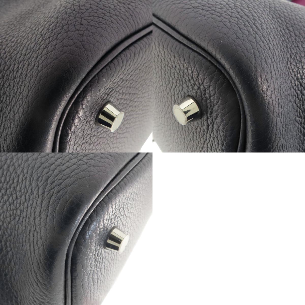 HERMES Picotin Lock Eclat MM Blue Nuit Rose Purple SilverHardware Handbag Taurillon Clemence Ladies [Used]