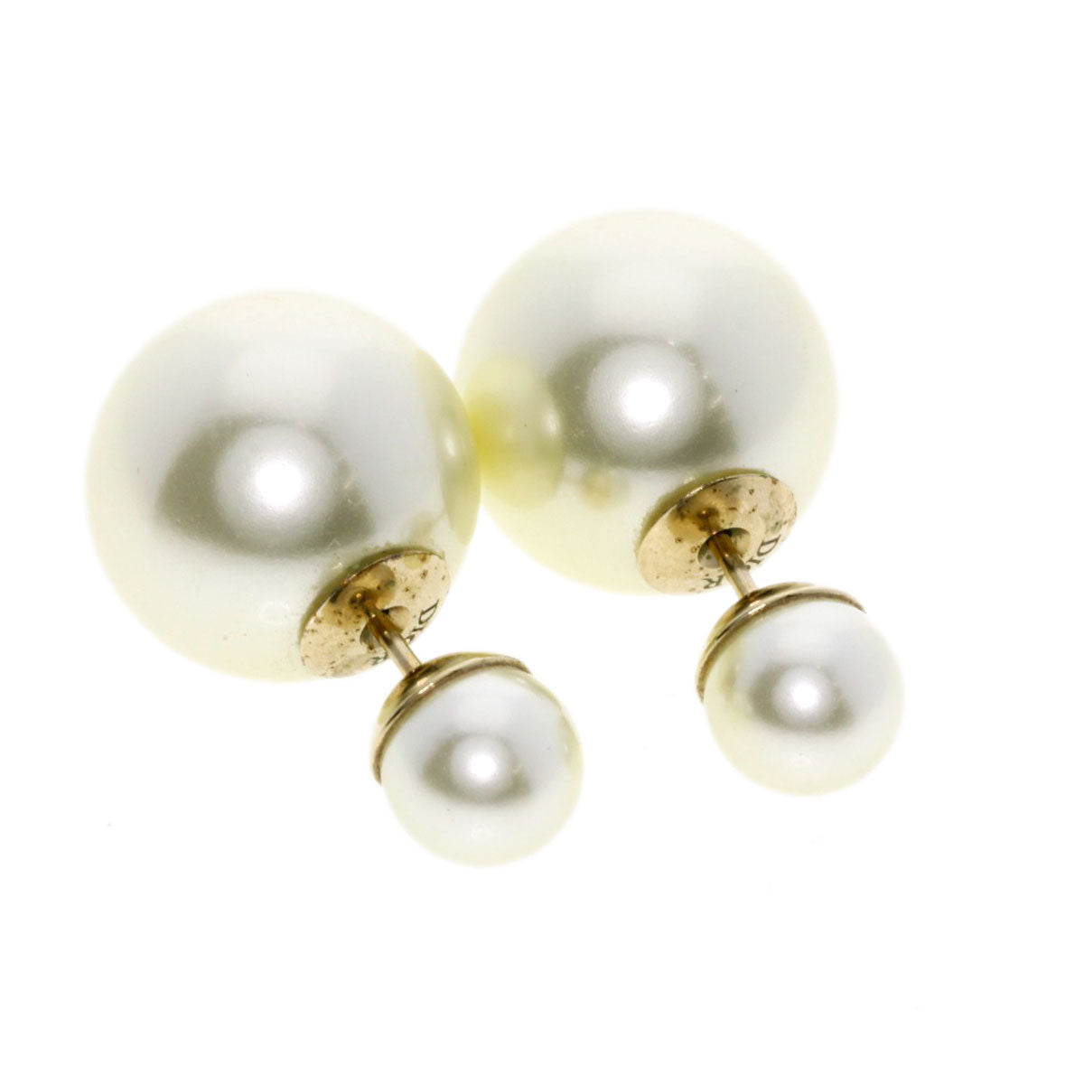 CHRISTIAN DIOR Fake pearl earring Metal Ladies [Used]