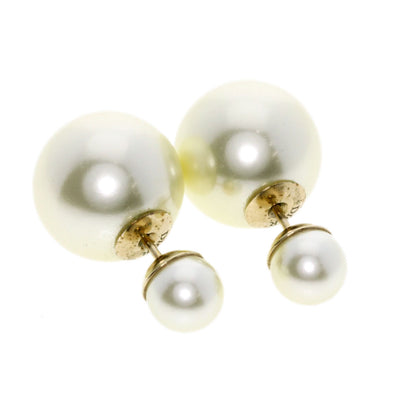 CHRISTIAN DIOR Fake pearl earring Metal Ladies [Used]