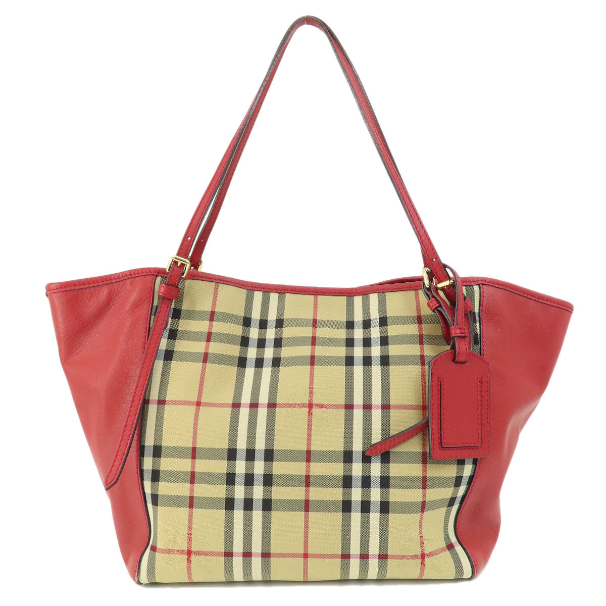 BURBERRY   Tote Bag Nova Check Canvas LeatherLadies