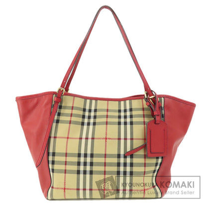 BURBERRY   Tote Bag Nova Check Canvas LeatherLadies