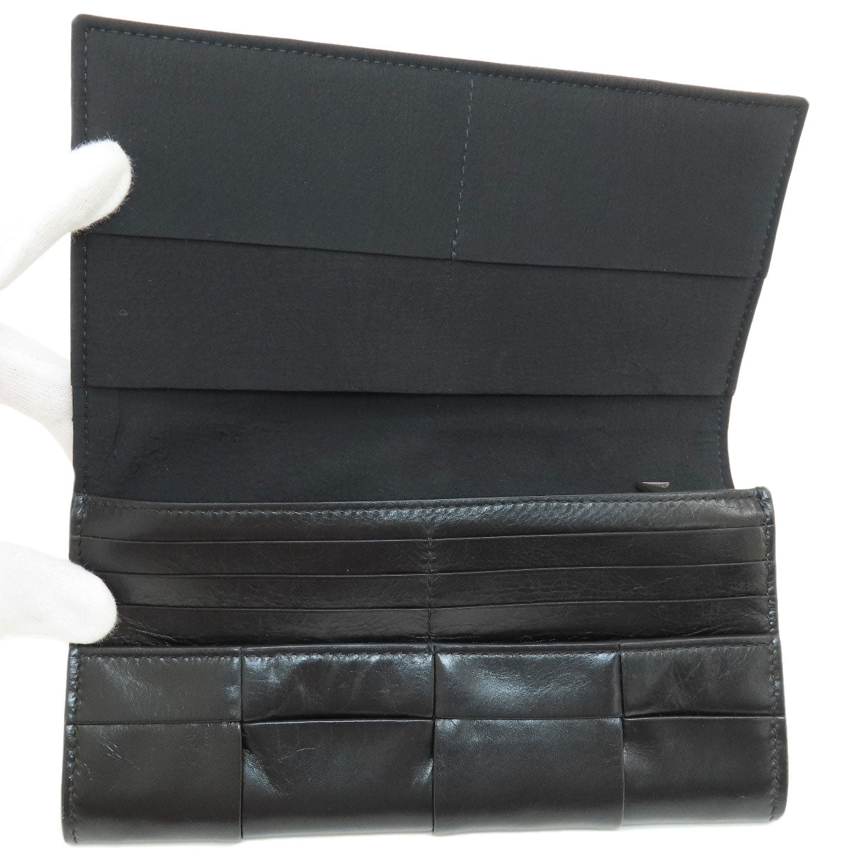 BOTTEGA VENETA Maxi Intrecciato Long wallet (with coin pocket) Leather Ladies [Used]