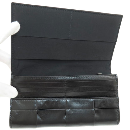 ボッテガヴェネタ マキシイントレチャート 長財布（小銭入れあり） レザー レディース 【中古】【BOTTEGA VENETA】