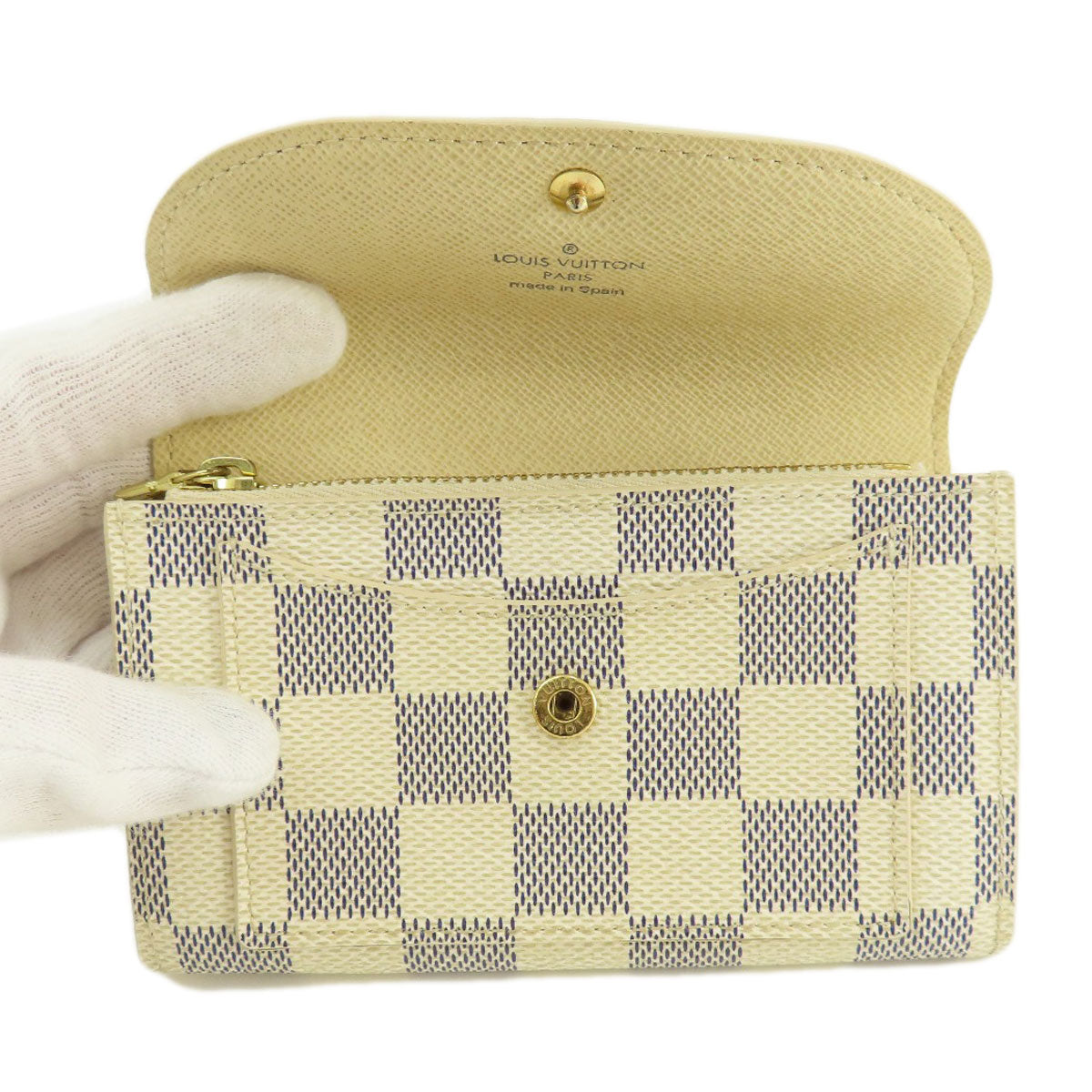 LOUIS VUITTON  M9835 coin purse Saint Tulle Pochette Solo Damier Azul Damier canvas Ladies