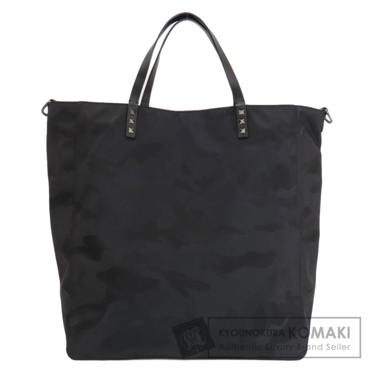 VALENTINO camouflage pattern studs Tote Bag Nylon Ladies [Used]