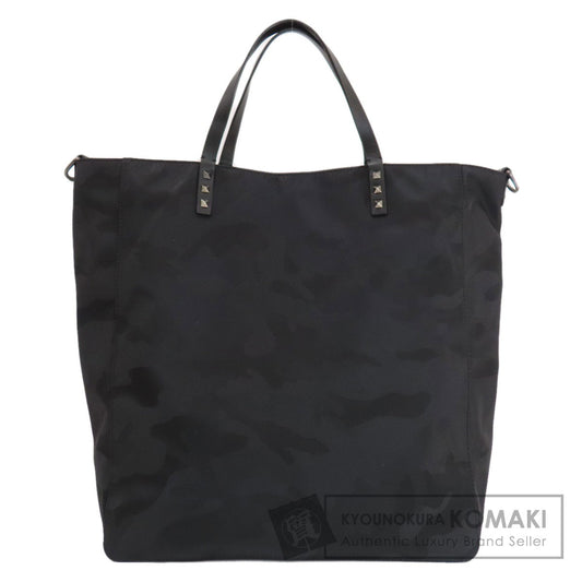 VALENTINO camouflage pattern studs Tote Bag Nylon Ladies [Used]