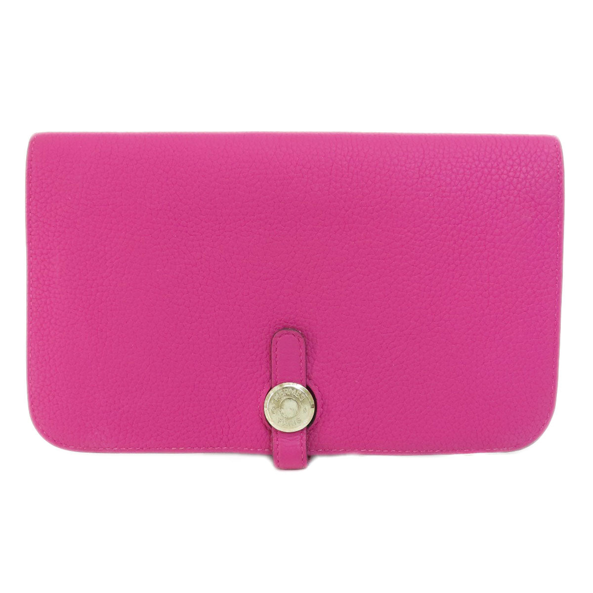 HERMES   Long wallet (with coin pocket) Dogon GM Purple SilverHardware Taurillon Clemence Ladies