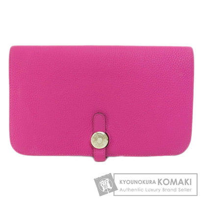 HERMES   Long wallet (with coin pocket) Dogon GM Purple SilverHardware Taurillon Clemence Ladies