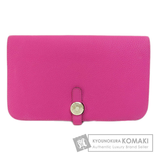 HERMES   Long wallet (with coin pocket) Dogon GM Purple SilverHardware Taurillon Clemence Ladies