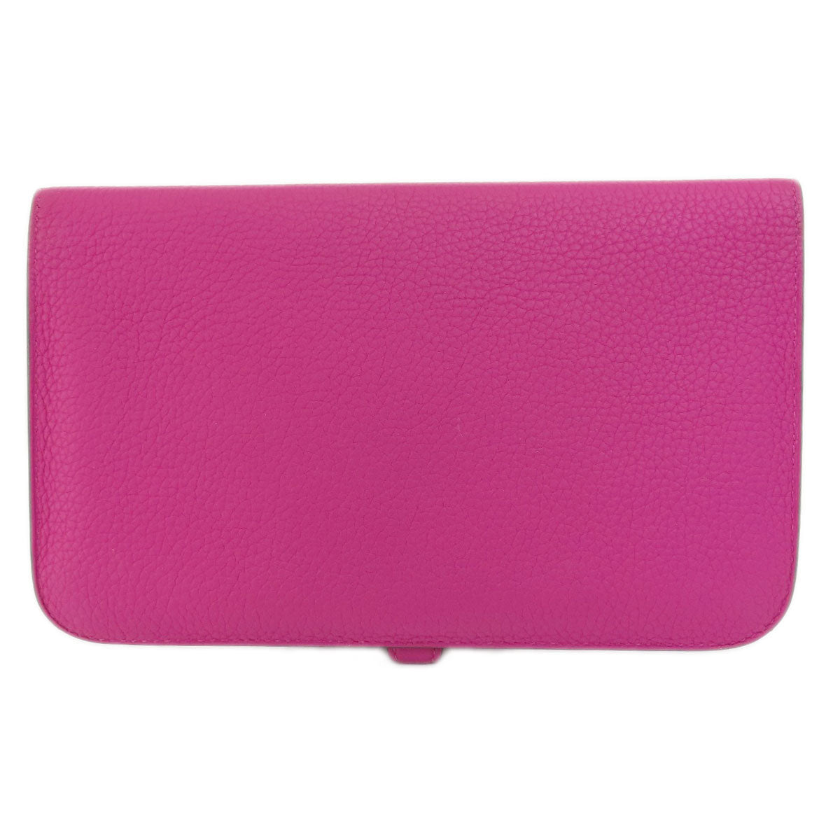 HERMES   Long wallet (with coin pocket) Dogon GM Purple SilverHardware Taurillon Clemence Ladies