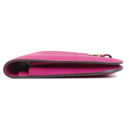 HERMES   Long wallet (with coin pocket) Dogon GM Purple SilverHardware Taurillon Clemence Ladies