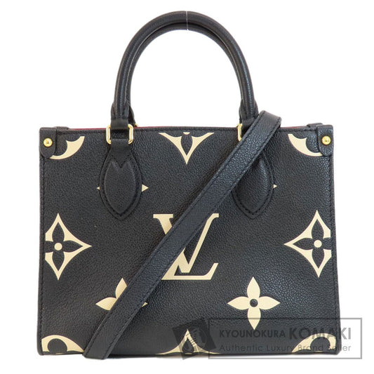 LOUIS VUITTON  M45659 Handbag On the Go PM Black Beige Empreinte Ladies