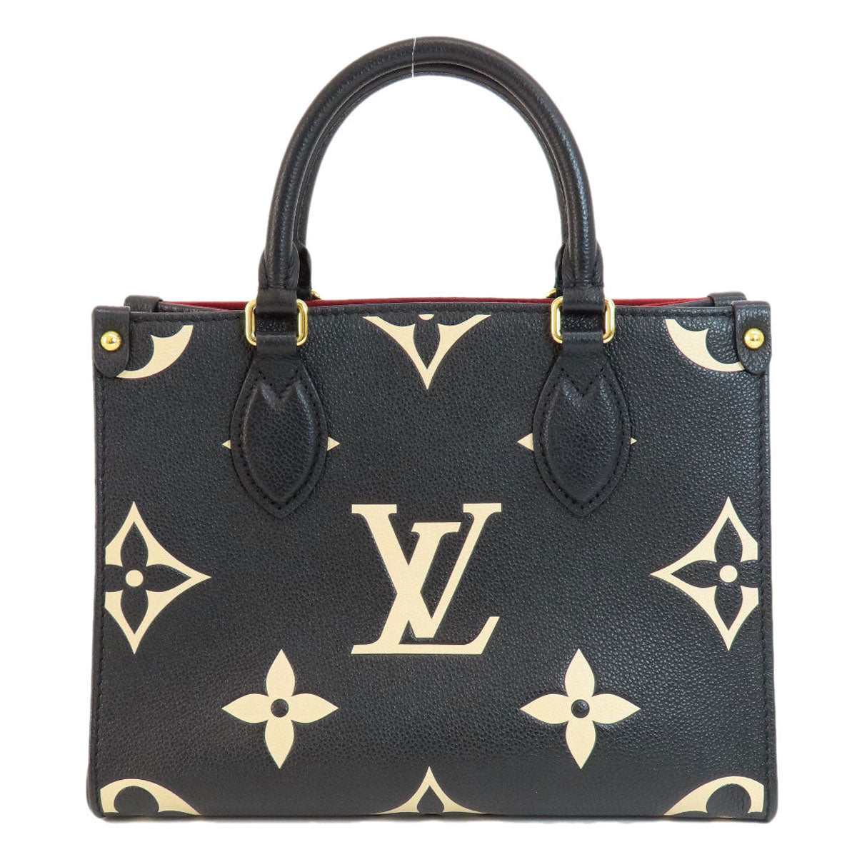 LOUIS VUITTON  M45659 Handbag On the Go PM Black Beige Empreinte Ladies