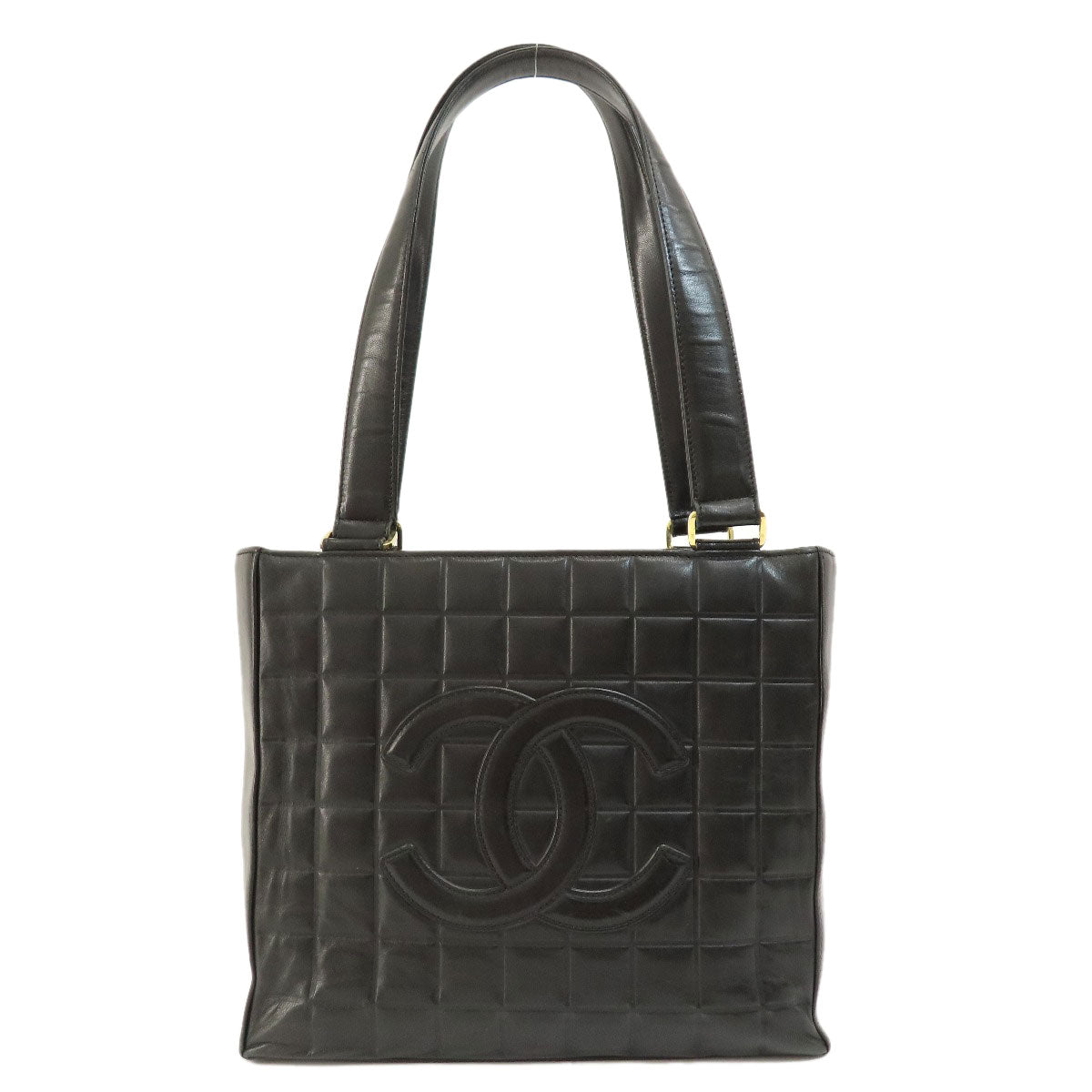 CHANEL   Tote Bag Chocolate Bar GoldHardware Lambskin Ladies