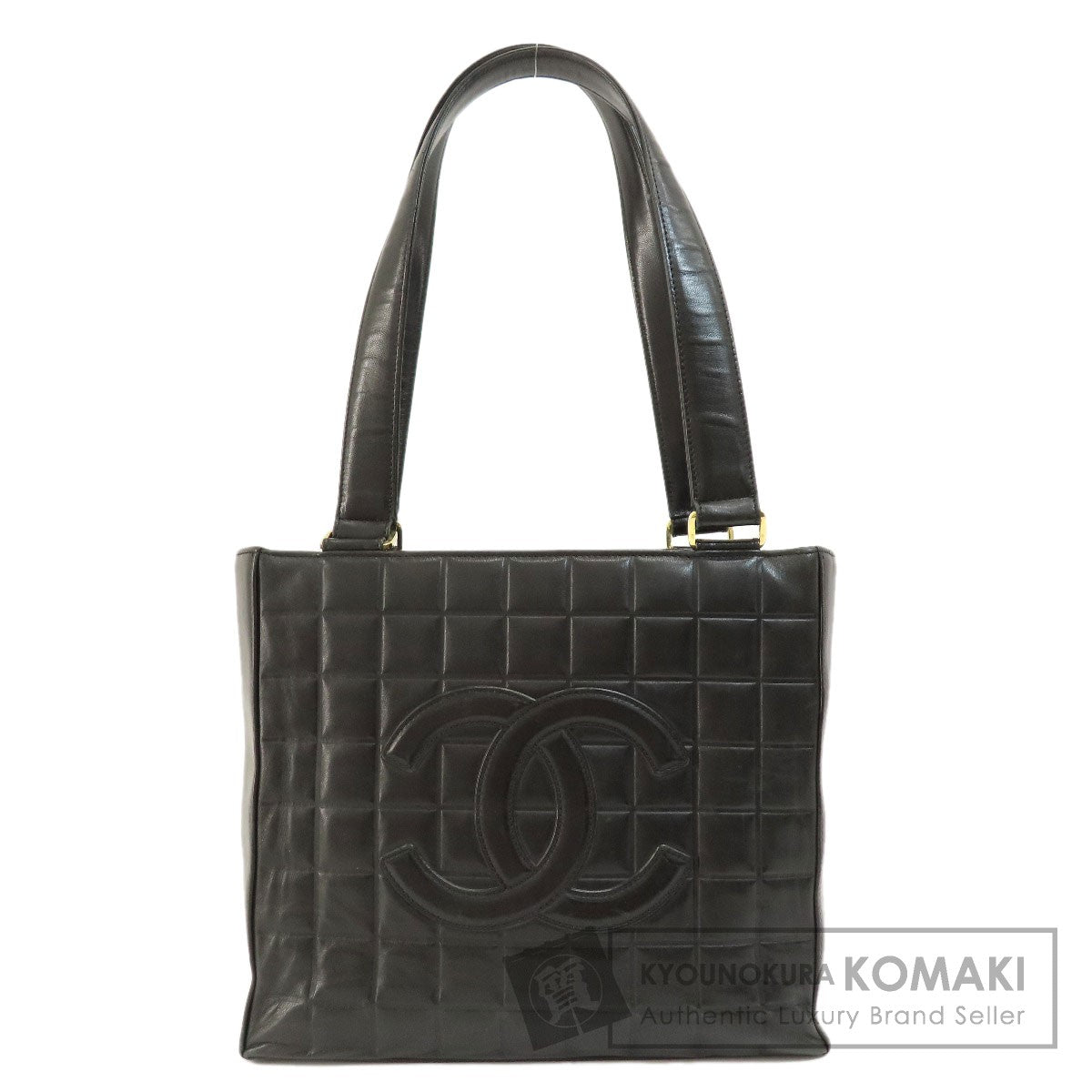 CHANEL   Tote Bag Chocolate Bar GoldHardware Lambskin Ladies